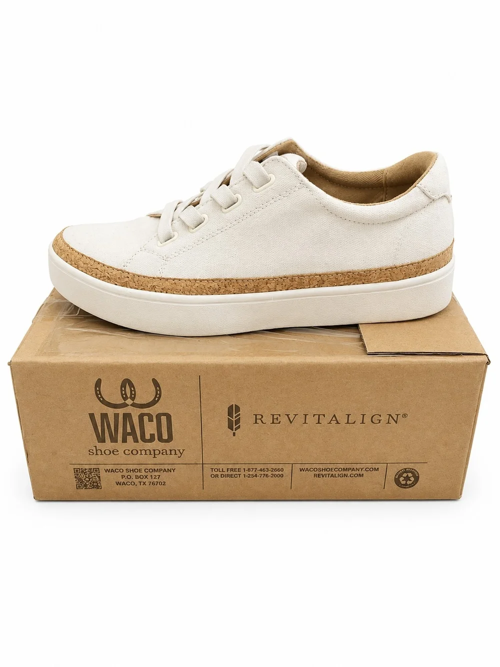 Revitalign White Canvas Lace Up Slip On Comfort Sneakers NIB Womens Sizes 7-11